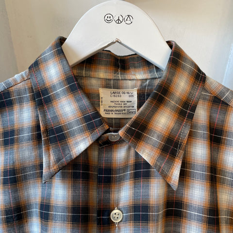 60’s Shadowplaid Short Sleeve Button Up - Large