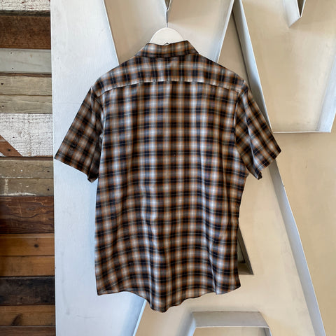 60’s Shadowplaid Short Sleeve Button Up - Large