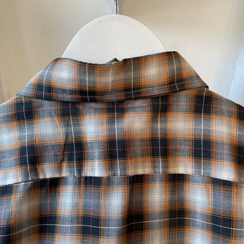 60’s Shadowplaid Short Sleeve Button Up - Large
