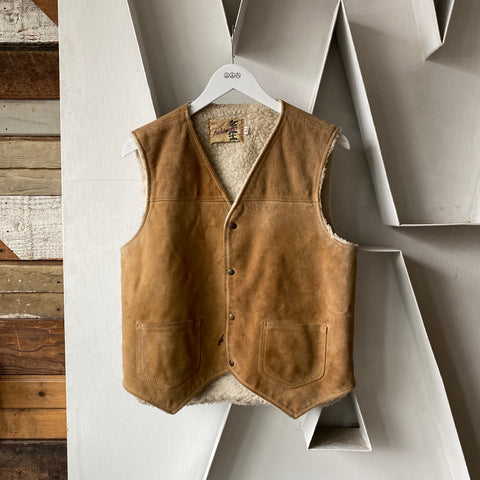 70's Sears Leather Vest - Medium