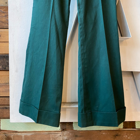 70's Green Flared Pants - 28" x 34"