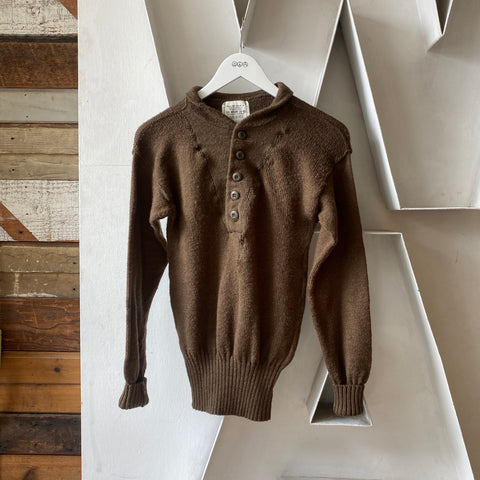 70's Mil-Spec Henley Sweater - Medium
