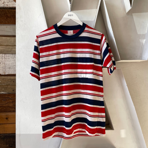 80’s Munsingwear Striped Pocket Tee - Medium