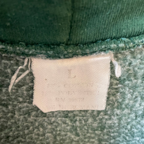 70’s Faded Green Zip Hoodie - Large