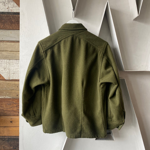 60's Boxy Wool Military Shirt - Small