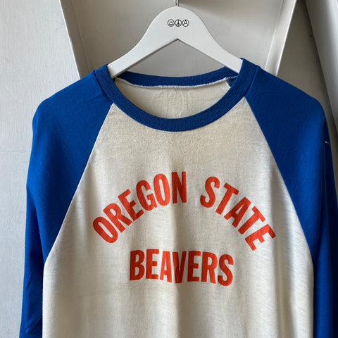 80's OSU Beavs Raglan - XL