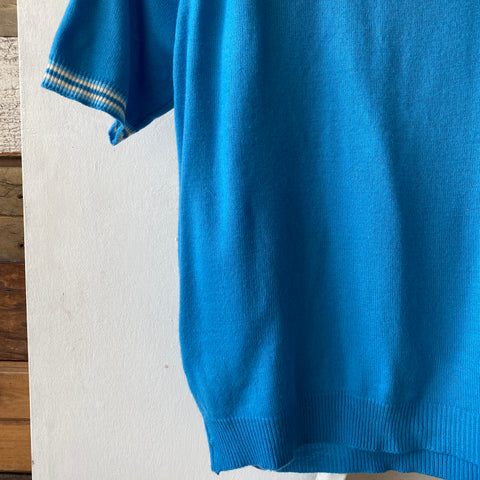 80's Acrylic Short Sleeve Sweater - Medium