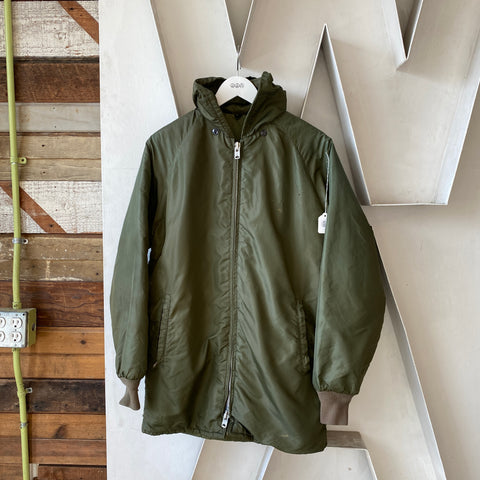 60's Green Liner Jacket Hooded - Large