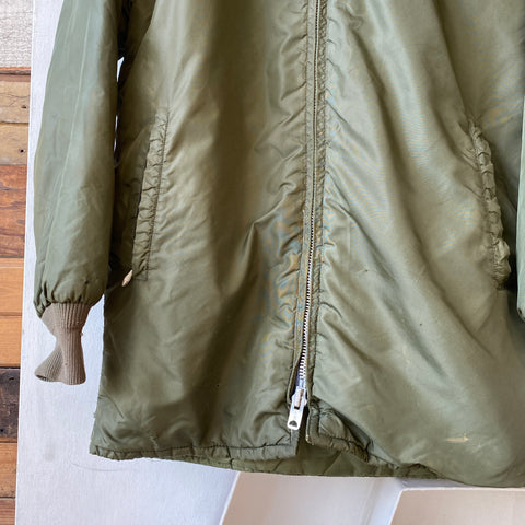60's Green Liner Jacket Hooded - Large