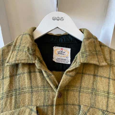 60’s Wool Plaid Button Up - Large