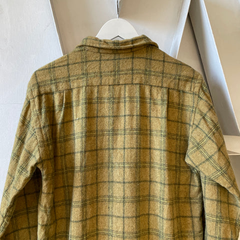 60’s Wool Plaid Button Up - Large