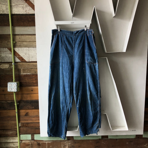 40’s Side Zip Denim Trousers - 32 x 26