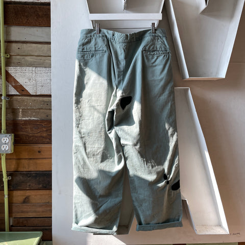 50’s Repaired Cotton Trousers - 35” x 28.5”