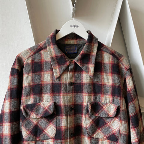 70’s Pendleton Wool Plaid Loop Collar - XL