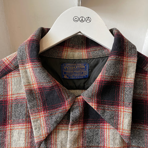 70’s Pendleton Wool Plaid Loop Collar - XL