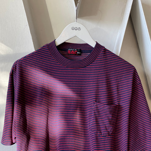 80's Striped Pocket Tee - XL