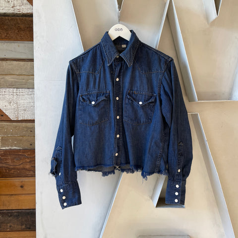 70’s Roebucks Chopped Denim Shirt - Medium
