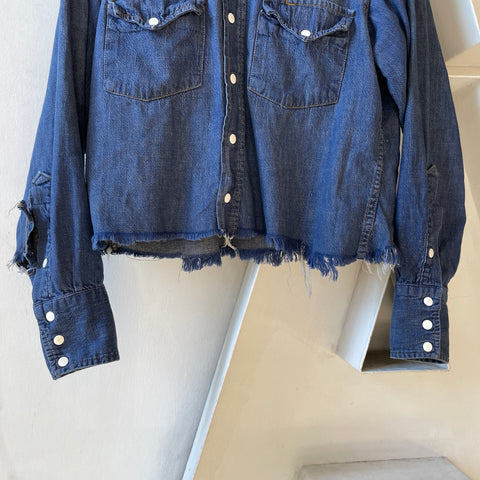 70’s Roebucks Chopped Denim Shirt - Medium