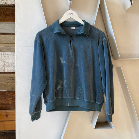 60’s Painted Velour Quarter Zip - Medium