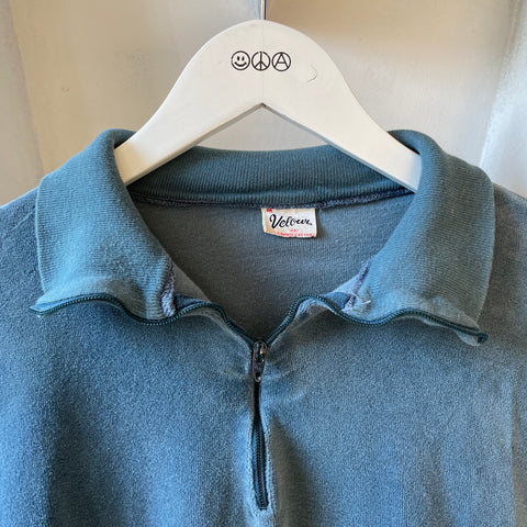 60’s Painted Velour Quarter Zip - Medium
