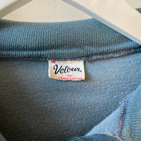 60’s Painted Velour Quarter Zip - Medium