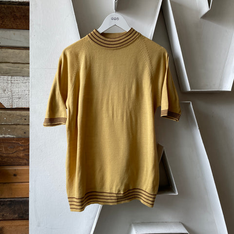 60’s Mock Neck Raglan Sweater - Medium