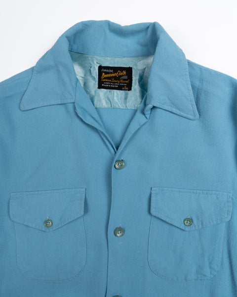 60’s Baby Blue Loop Collar Shirt - Small