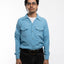60’s Baby Blue Loop Collar Shirt - Small