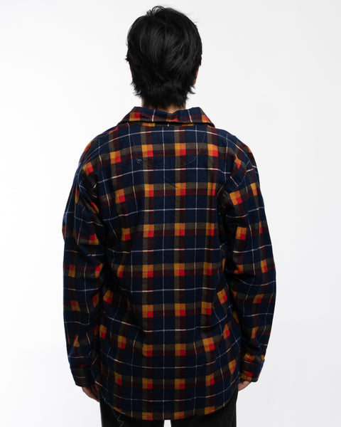 70’s Cotton Chamois Plaid Button-Up - Large