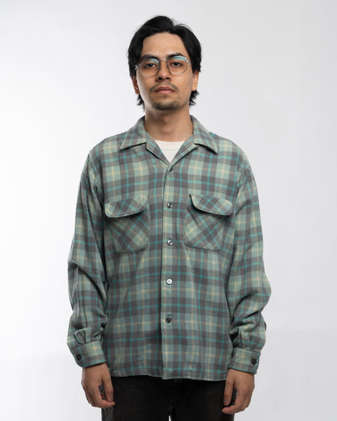 50’s Penney’s Plaid Loop Collar Flannel - Medium