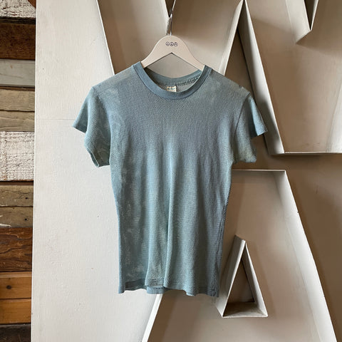 70’s Blue Mesh Tee - Medium