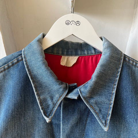 70’s Lined Denim Trucker Jacket - Large