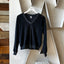 70’s Velour V-neck Pullover Sweatshirt - Large