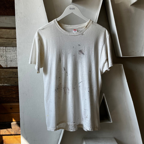 90’s Thrashed Hanes Blank Tee - Large