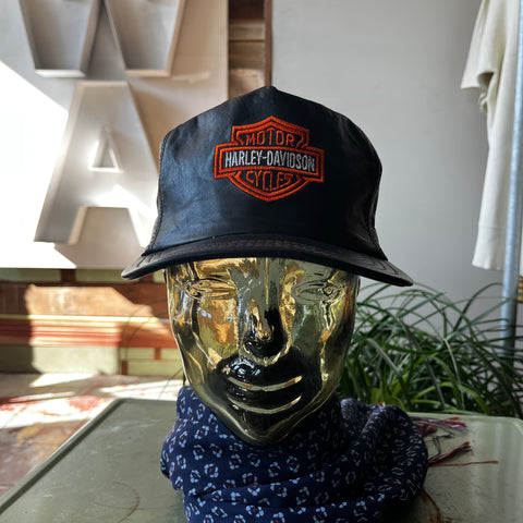 80’s Leather Harley Trucker - OS