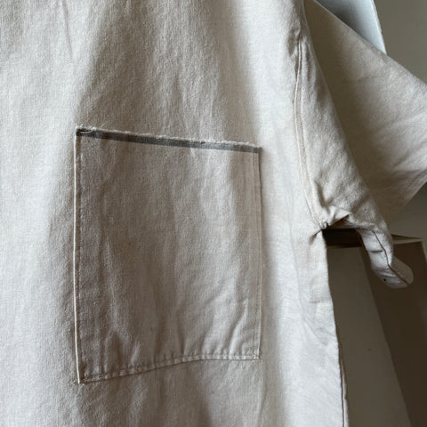 70’s Homemade Cropped Linen Pocket Tee - Small