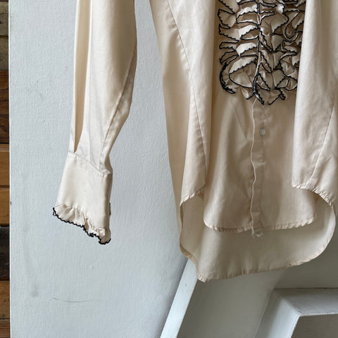 70’s Ruffled Button Up - Small