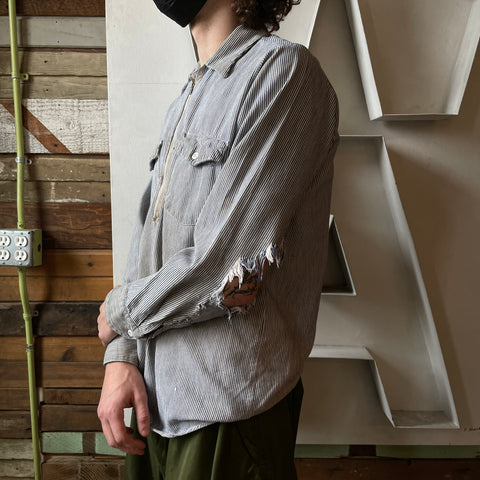 70’s Lee 1/3 Zip Work Shirt - Medium