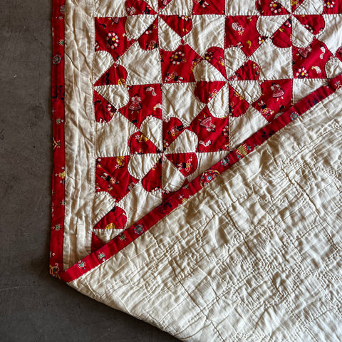 Antique Hand stitched Picnic Quilt - 7' x 5.5'