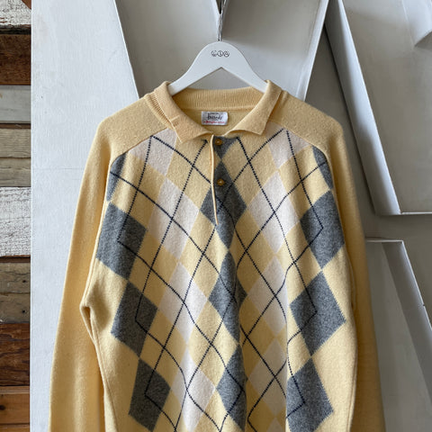 80’s Lambswool Argyle Sweater - Large
