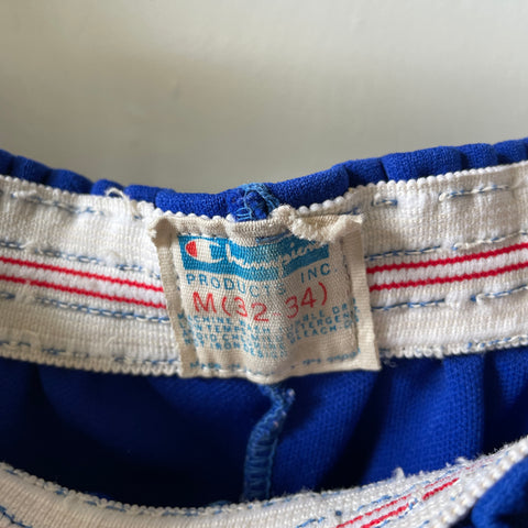 70’s Champion Blue Bar Shorts - Medium