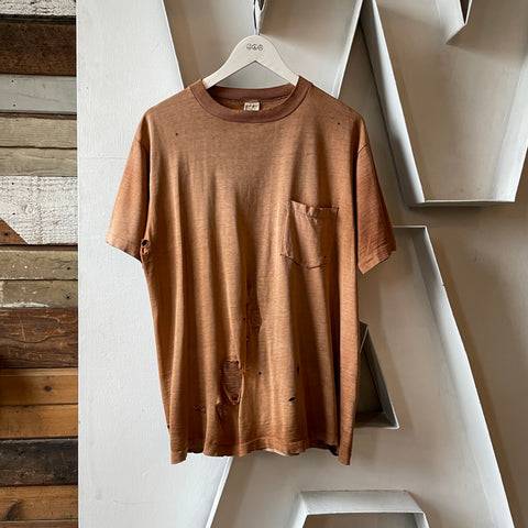 70’s Thrashed Brown Pocket Tee - Large