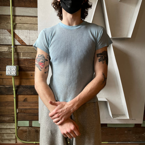 70’s Blue Mesh Tee - Medium