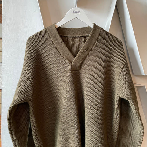 40’s Red Cross Knit Sweater - Large
