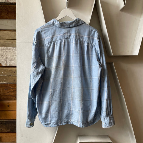 70’s Faded Blue Boxy Loop Collar - Medium