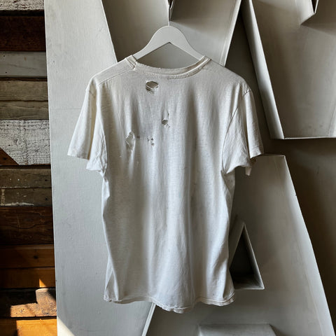 90’s Thrashed Hanes Blank Tee - Large