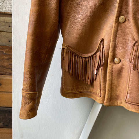 50’s Buckskin Fringe Pocket Leather Jacket - Small
