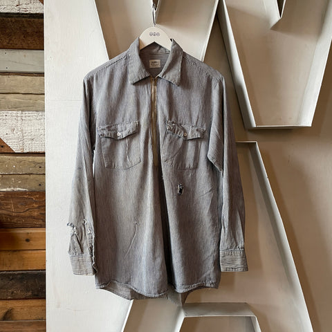 70’s Lee 1/3 Zip Work Shirt - Medium