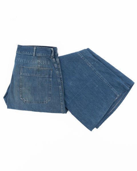 50’s Repaired Denim Sailor Pants - 32” x 24.5”