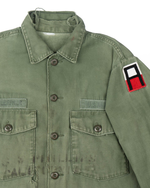 60's Stenciled OG-107 Utility Shirt - Large